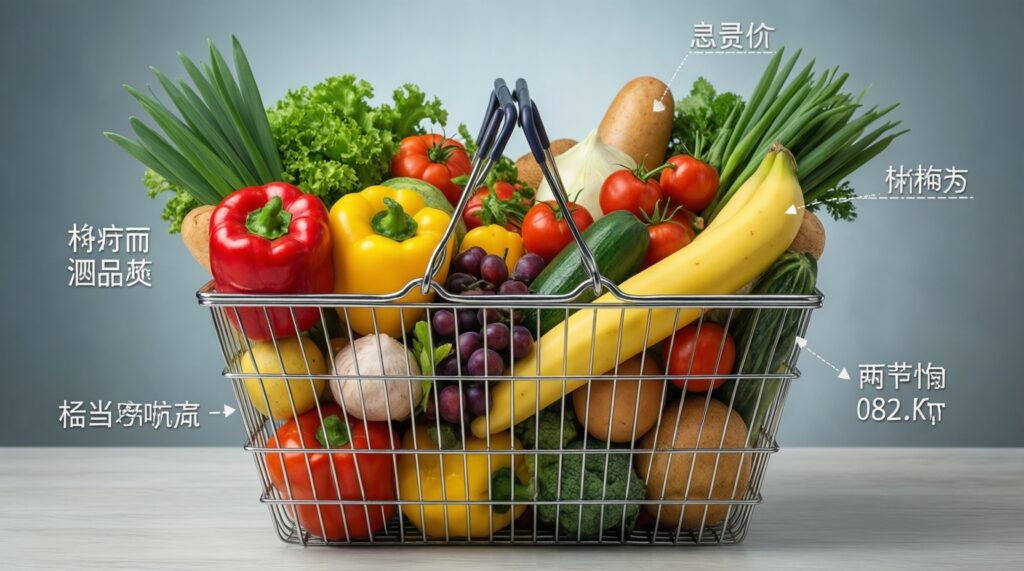 Цены и потребительская корзина: мониторинг стоимости продуктов и услуг по району - иллюстрация